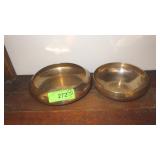 2 VINTAGE KOREAN BRASS BOWLS