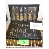 NIB ICOSA LIVING HARVEST TEAK CHEESE KNIFE SET