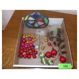 VINTAGE ORNAMENTS, PINECONE PICKS, HANDMADE PAPER>