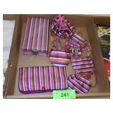 VINTAGE KOREAN? SILK & WICKER DRAW STRING PURSE &>