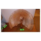 HANDMADE CARVED  WOOD PEACOCK  15 x 11