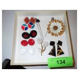 VINTAGE JEWELRY- ENAMELED. BSK BEADED PIN, STICK>>