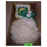 VINTAGE DOILIES, CROCHETED HOT PADS
