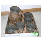 SIGNED MERLIN POTTERY - MUGS & SAUCERS