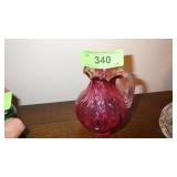 VINTAGE FENTON ? CRANBERRY GLASS PITCHER 4 1/2"