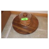 VTG KUSTOM KRAFT BLACK WALNUT LAZY SUSAN