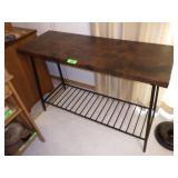 COPPER? & WROUGHT IRON HALL / SOFA TABLE  44 x 16