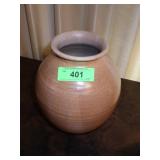 HAND THROWN POTTERY VASE SIGNED 10" TALL