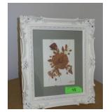 FRAMED DRIED PRESSED FLOWERS (SIGNED)