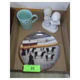 GUIDING LIGHT NUN & COWS PLATES, 1985 HALLMARK >>>