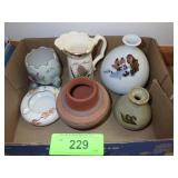 NAVAJO VASE, FUKAGAWA ASHTRAY, NAPCOWARE EGG VASE>