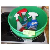 MENARDS BUCKET, GLASS CLEANER, LYSOL, SPRAY >>>>>>