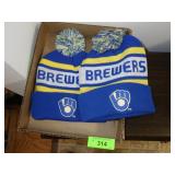 2 MILWAUKEE BREWERS KNITTED BEANIES  (APPEAR NEW)