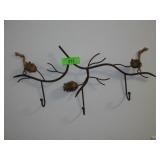 METAL PINECONE COAT HOOK  22"