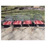 4 MESH CHAIRS W/ CUSHIONS