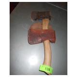 VINTAGE FIRESTONE HATCHET W/ LEATHER SHEATH