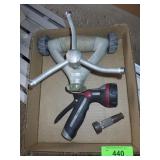 GREEN THUMB ROLLING SPRINKLER, HOSE NOZZLES
