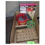 FROG TAPE, SPONGE BRUSHES, WIRE BRUSH, STEEL WOOL>