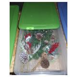 CHRISTMAS SWAG & PICKS IN STORAGE CONTAINER