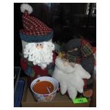 FOLDABLE SANTA WINE BOX, PLUSH SANTA FACE DECOR>>>