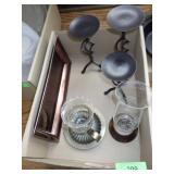 ASST. CANDLE HOLDERS & TRAY