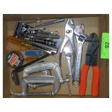 WRENCHES, C-CLAMPS, WIRE STRIPPERS, PLIERS, ETC