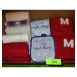 ASST. DISH TOWELS, HAND TOWELS & HOT PAD