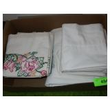 FULL SHEET SET, VINTAGE & NEWER PILLOWCASES