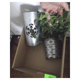 TIN WALL ART PLANT HOLDER & CUTOUT CANDLE HOLDER