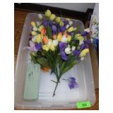 SILK SPRING FLOWERS IN STORAGE CONTAINER