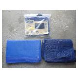 3 TARPS (1 NEW BLUE HAWK 8