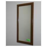 WOOD FRAMED MIRROR 13 x 27