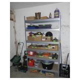 METAL SHELVING UNIT W/ PLYWOOD SHELVES 4 z 18 x 84