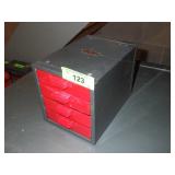 VINTAGE DUNLAP METAL STORAGE DRAWER BIN (PLASTIC>>