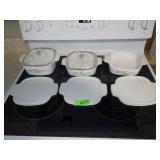 CORELLE CALLAWAY SWIRL IVY CASSEROLE DISHES WITH>>