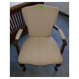 UPHOLSTERED ARM CHAIR  (LIGHT STAINS - SEE PICS)
