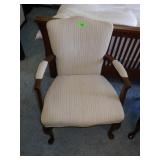 UPHOLSTERED ARM CHAIR (LIGHT STAINS - SEE PICS)