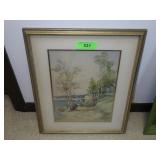 VINTAGE WATERCOLOR? SIGNED K.R. FOLTZ 15 x 19