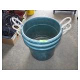 3 PLASTIC TUBS 18 x 18 x 14