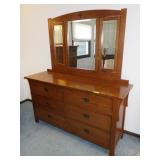 KINCAID MISSION STYLE OAK DRESSER W/ MIRROR BY >>>