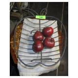 WIRE APPLE BASKET W/ WOODEN? APPLES