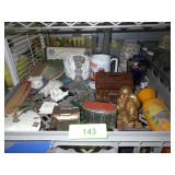 VINTAGE BANKS, VASES, FIGURINES, MINI BOTTLES, ETC