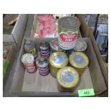 VINTAGE OIL CANS, HEET CAN, ETC