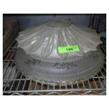 2 VINTAGE GLASS LIGHT SHADES 14" & 16
