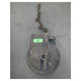 VINTAGE WOODEN PULLY  15" LONG