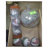 MOSAIC GLASS ORBS, GAZING BALL (MISSING SOME >>>>>
