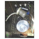 VTG OIL CAN & TIN, WATER BOTTLES, TRAVEL BAG, ETC