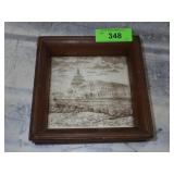 VINTAGE WEDGWOOD FRAMED TILE 7 1/4 x 7 1/4