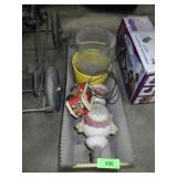 METAL FLOWER PLANTER, LAMP, PLANTER, VASE