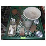 VINTAGE BUTTER CHURN, FUNNEL, BUG SPRAYER, >>>